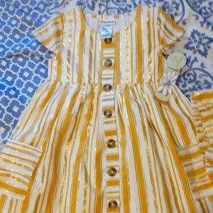💚 daisy fuentes girl multicolor vertical stripes  s/sleeves, lining dress 3T